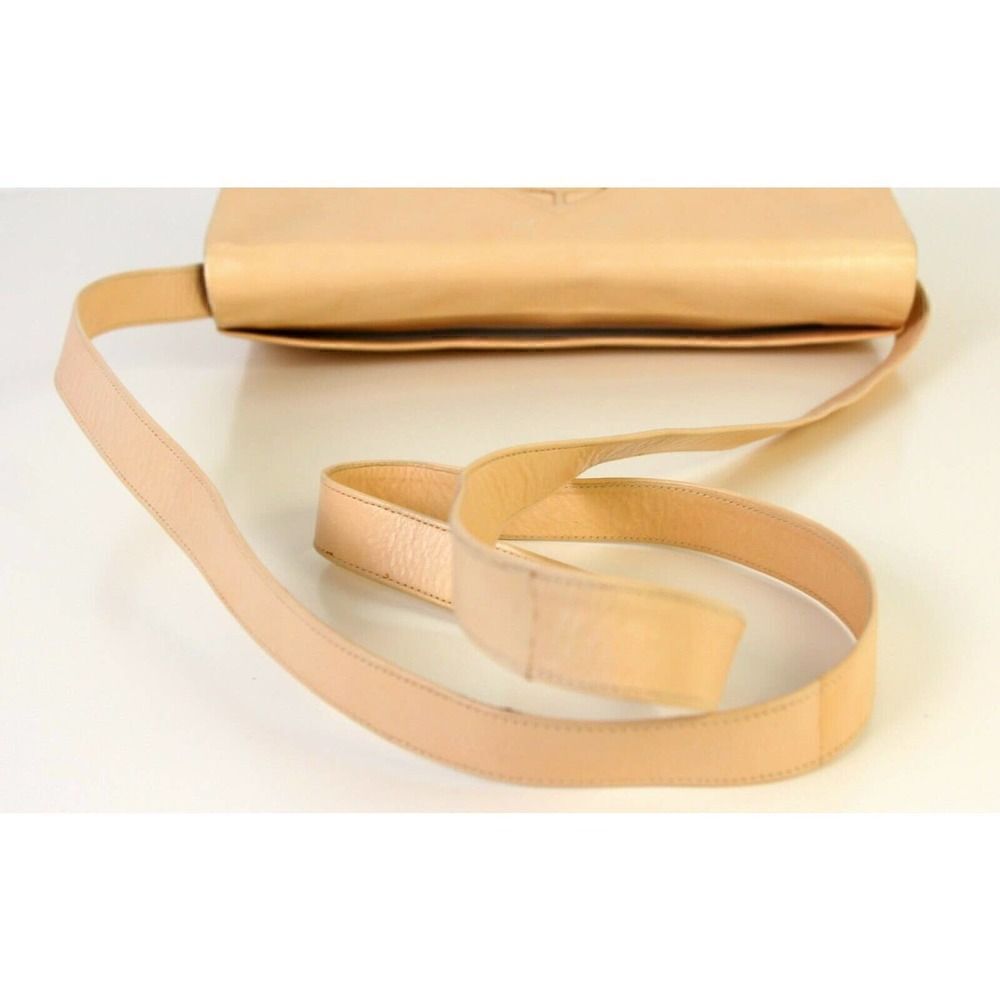VTG ANDREA PFISTER ITALY CREAM BLUSH GENUINE LEATHER SHOULDER BAG XBODY PURSE - Picture 8 of 12